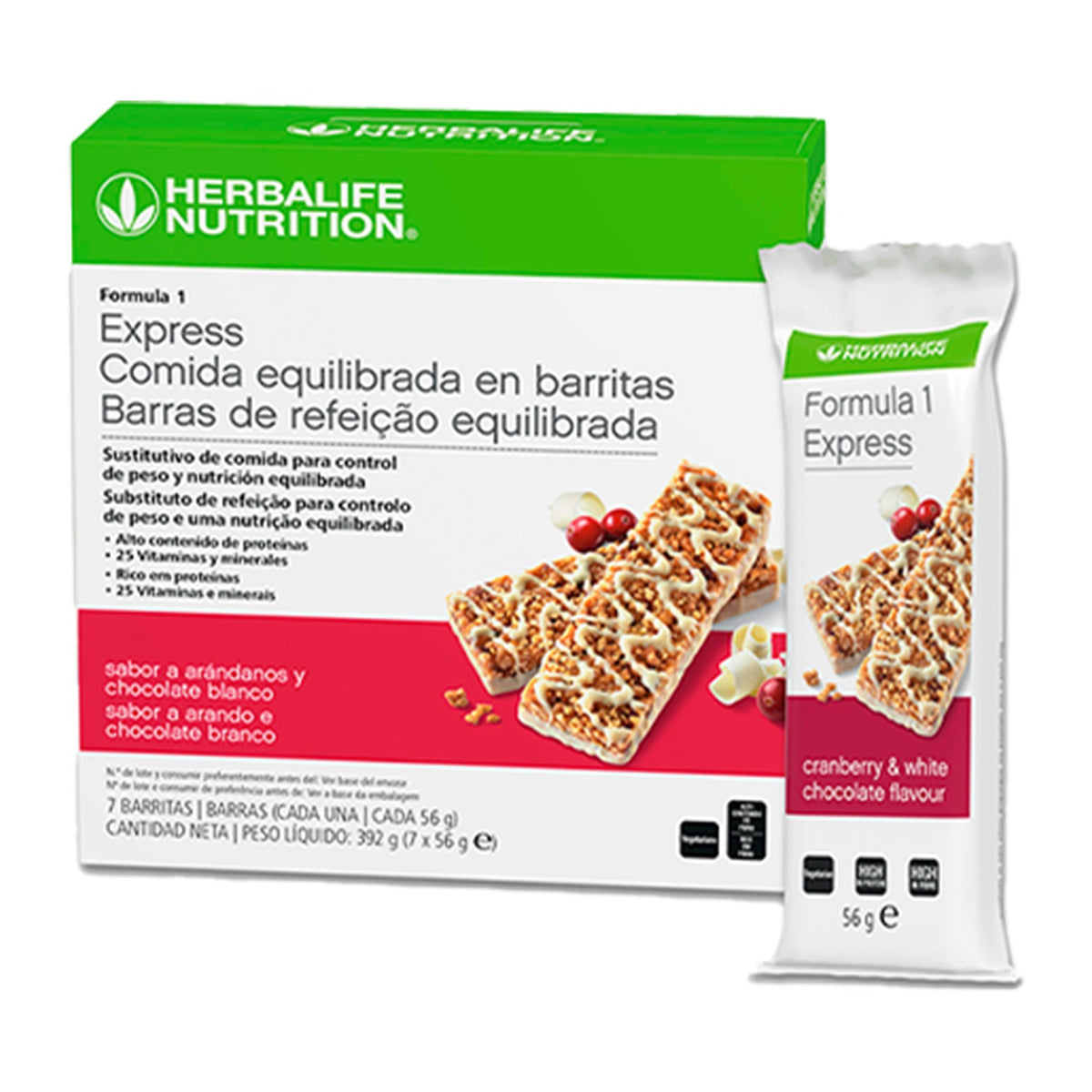 Fórmula 1 Express - Barras de Refeição Equilibrada — Arando e Chocolate Branco
